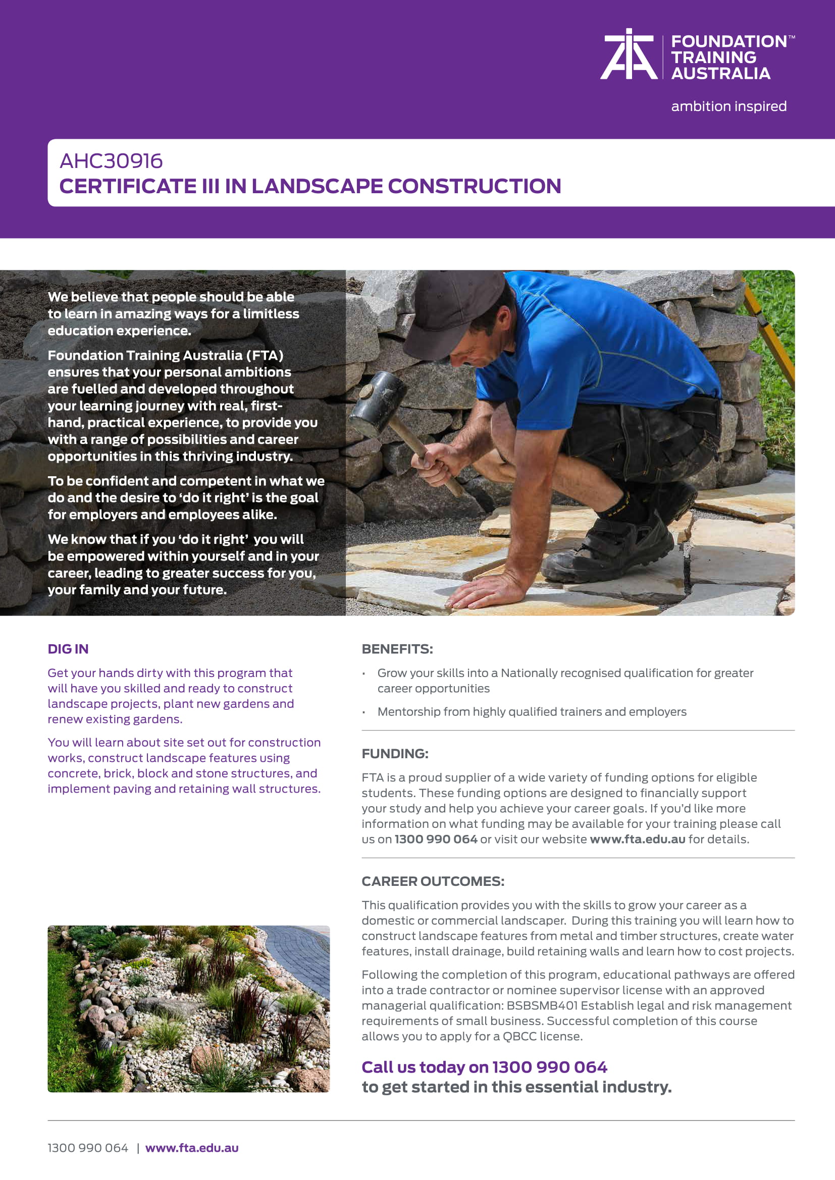 Landscape Construction Course Foundation Training Australia